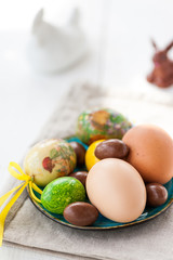 Fototapeta na wymiar Chocolate eggs for Easter