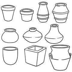 vector set of pots