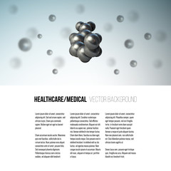 Medical scientific cell. Abstract graphic design of molecule structure, vector background for brochure, flyer or banner 