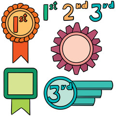 vector set of ribbons award
