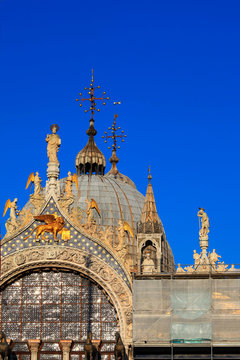 Detail of St. Mark's Basilica in Venice, Italy