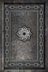 dark metallic background with ornaments and frame