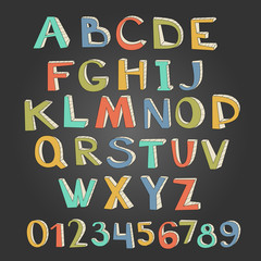 Unique vector alphabet and numbers.