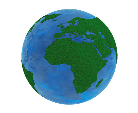 Green Planet Concept. Grass Earth Globe