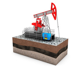 Oil Jack Pump over Ground with Money © doomu