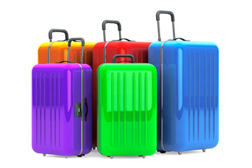 Large Multicolour Polycarbonate Suitcases