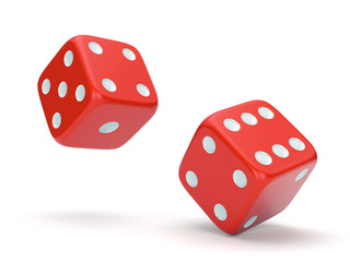 Red rolling dice