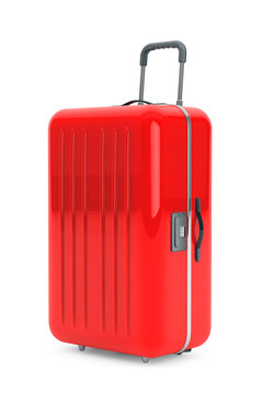 Large Red Polycarbonate Suitcase