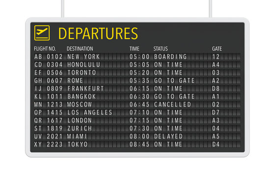 Airport Departures Table
