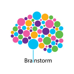 Brain Creative Ideas Logo design vector template.concept Logotype. Brainstorming icon