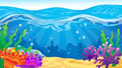 Fototapeta na wymiar Seascape Background With Corals