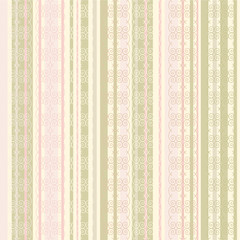 Seamless vintage pattern on striped background.