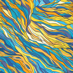 abstract seamless pattern with hair, lines, fibers