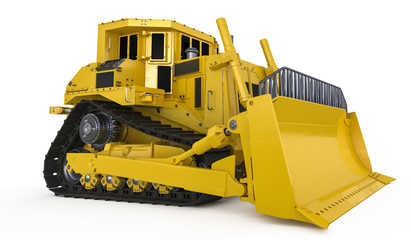 rack-type loader bulldozer excavator isolated