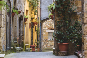 Fototapeta na wymiar Beautiful magical nooks in the medieval town of Pitigliano.