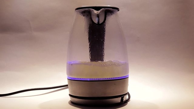 Kittle with lemon is boiling