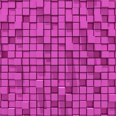 3d rendering of pink cubic random level background.