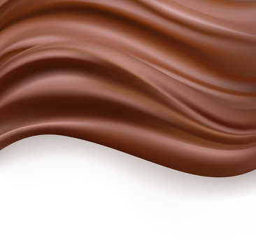 creamy chocolate over white background. sweet food design