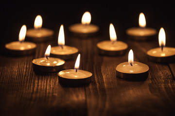 burning candles close-up shot