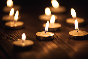 burning candles close-up shot