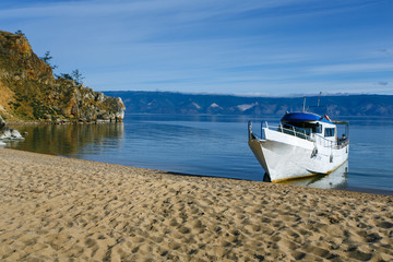 Boat on the shore on the beach