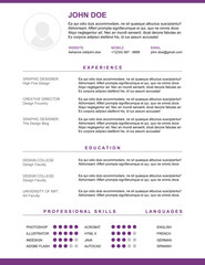 Resume and cv vector template