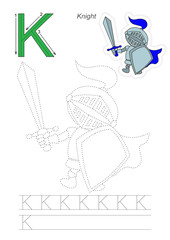 Trace game for letter K