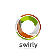 Abstract swirly round logo template