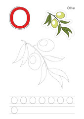 Trace game for letter O