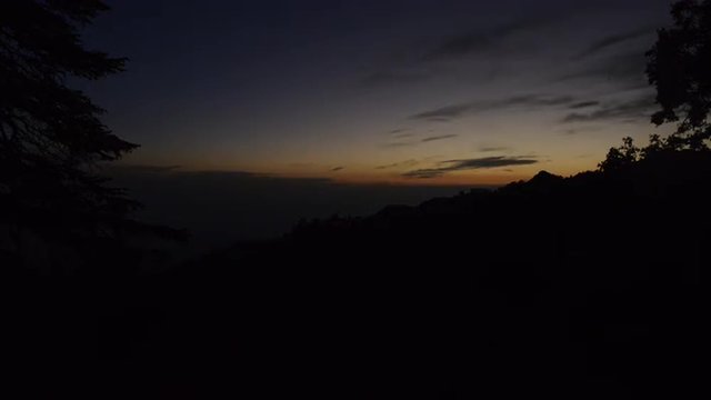 Time lapse shot of mountain range, Mussoorie, Uttarakhand, India