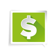 Flat dollar icon or sign