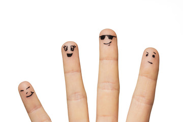close up of hands and fingers with smiley faces