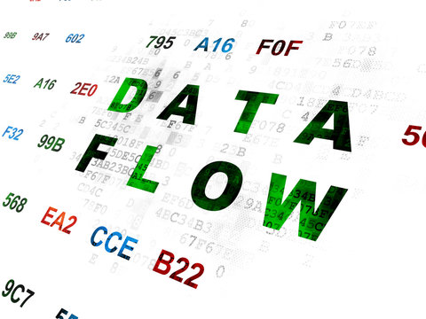 Data concept: Data Flow on Digital background