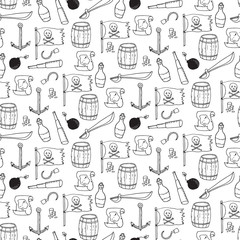 Seamless pattern with pirate elements