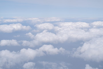 Beautiful, dramatic clouds and sky viewed from the plane