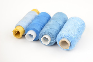 Threads on jeans backround