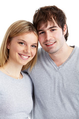Young smiling couple.