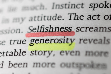 Selfishness and generosity - obrazy, fototapety, plakaty
