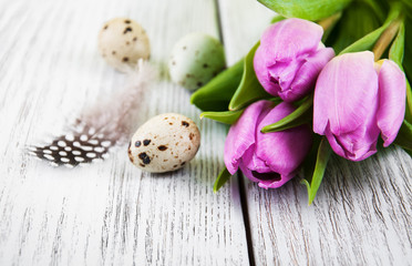 Fototapeta premium easter background with eggs