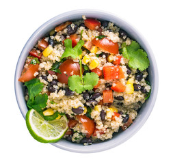 Black bean quinoa salad isolated