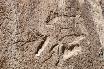 QOBUSTAN Prehistorical petroglyphs rock-painting in Azerbaijan