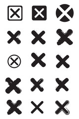 Obraz premium X Symbols, Rejected Mark Icons