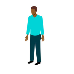 Isometric afro-american man