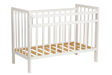 White crib for kids without mattress