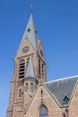 Fototapeta na wymiar Tower of the Willibrorduskerk in Sappemeer
