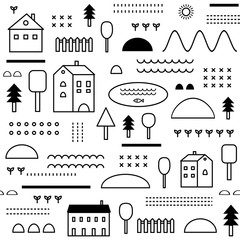 Eco structure. Seamless pattern in vector