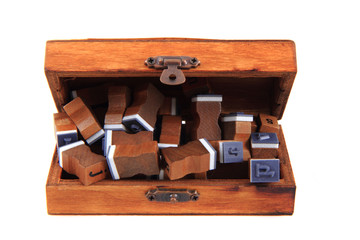 small wooden hand printer