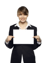 Fototapeta premium business woman with blank board