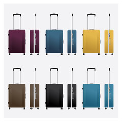 colorful travel luggage vector illustrations