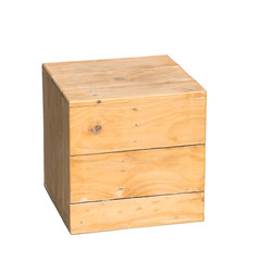 wooden box isolated dicut with clipping path